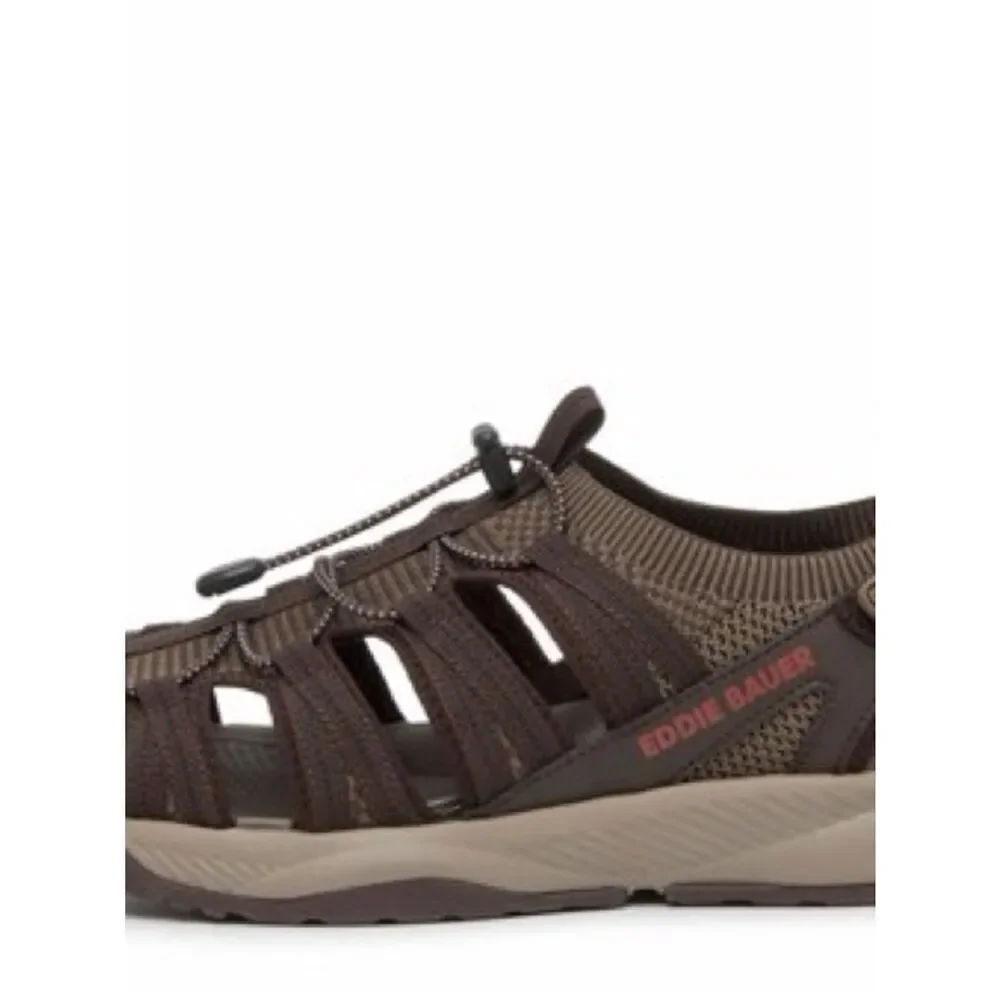 Eddie Bauer Men's Yesler Fisherman Sport Sandal Dark Brown Closed-Toe